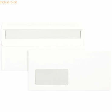 Blanke Briefumschläge DIN C6/5 75g/qm selbstklebend Fenster VE=1000 St von Blanke
