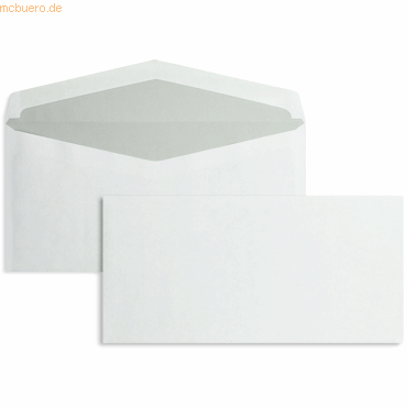 Blanke Briefumschläge DINlang 75g/qm gummiert VE=1000 Stück weiß von Blanke