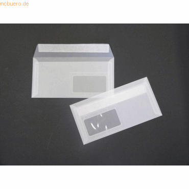Blanke Briefumschläge Offset transparent DINlang 90g/qm HK Fenster VE= von Blanke