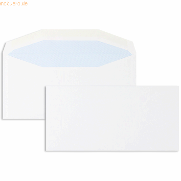 Blanke Kuvertierhüllen 114x235mm 90g/qm gummiert VE=1000 Stück weiß von Blanke