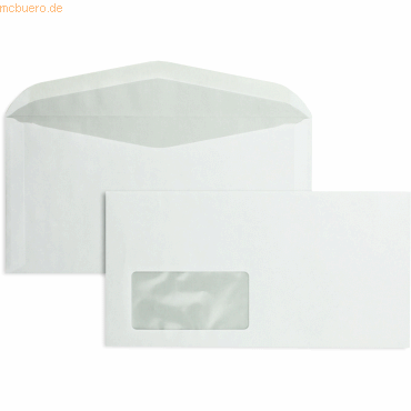 Blanke Kuvertierhüllen 120x235mm 75g/qm gummiert Fenster VE=1000 Stück von Blanke