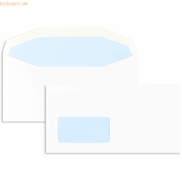 Blanke Kuvertierhüllen 121x235mm 90g/qm gummiert Sonderfenster VE=1000 von Blanke