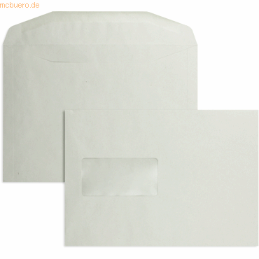 Blanke Kuvertierhüllen C5 75g/qm gummiert Fenster VE=500 Stück grau von Blanke