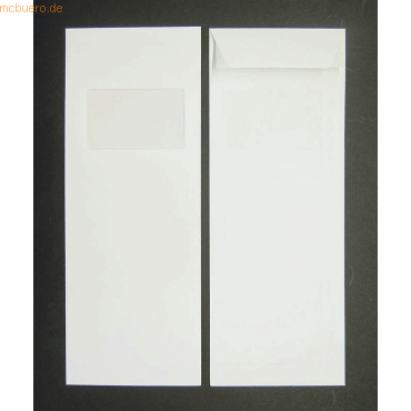 Blanke Versandtaschen 125x324mm 120g/qm HK Fenster VE=100 Stück weiß von Blanke