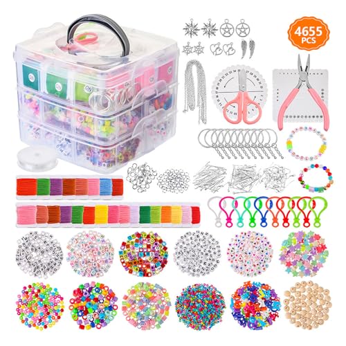 12-Farben-Acryl-Rocailles-Set für die Schmuckherstellung, Zum Basteln von Schmuckarmbändern, Perlen-Set mit Aufbewahrungsboxen und Elastischer Schnur für DIY-Bastelprojekte von Blanketswarm