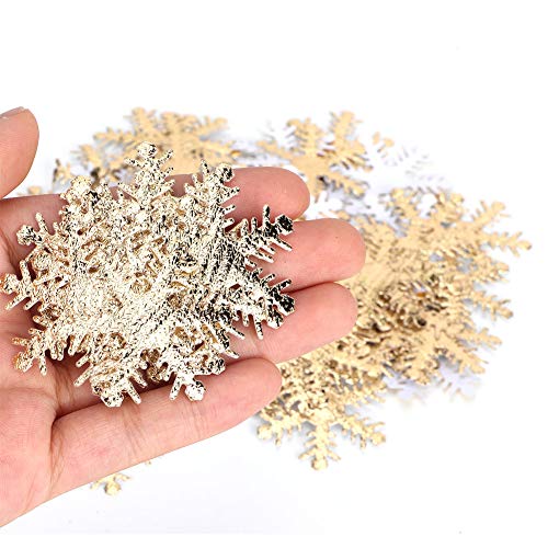 200 Stück Weihnachts-Schneeflocken-Konfetti, Weihnachtliches Tischkonfetti für Hochzeit, Valentinstag, Party, Babyparty, Festival-Dekorationen(4 cm große goldene Schneeflocke) von Blanketswarm