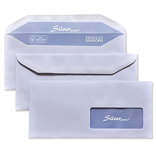 500 Briefumschläge SILVERMATIC LUX – Spezial gummiert F.to 110 x 230 cm, aus Papier, Handarbeit, FSC 80 g. mit Fenster 40 x 100 – Pigna Envelopes 500 Briefumschläge SILVERMATIC LUX – Spezial gummiert F.to 110 x 230 cm, aus Papier, Handarbeit, FSC 80 g. mit Fenster 40 x 100 – Pigna Envelopes von Blasetti