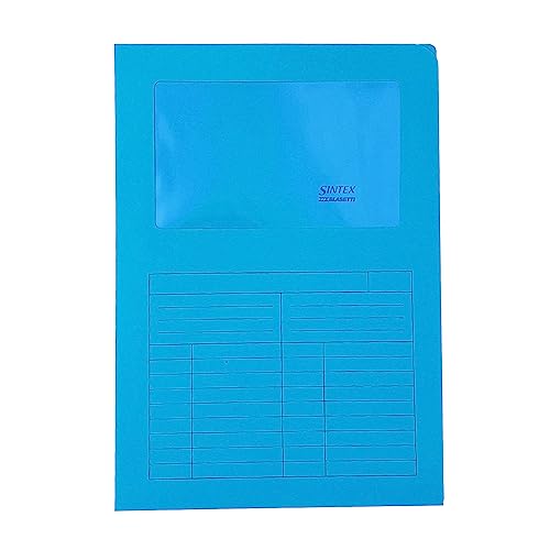 Blasetti Dokumentenmappen mit Fenster - SINTEX HELLBLAU Dokumentenordner für Büro, Format A4, Farbe Hellblau, Packung mit 50 Stück, 120 g/m² Papier, Auf zwei Seiten offen. Blasetti Dokumentenmappen mit Fenster - SINTEX HELLBLAU Dokumentenordner für Büro, Format A4, Farbe Hellblau, Packung mit 50 Stück, 120 g/m² Papier, Auf zwei Seiten offen. von Blasetti