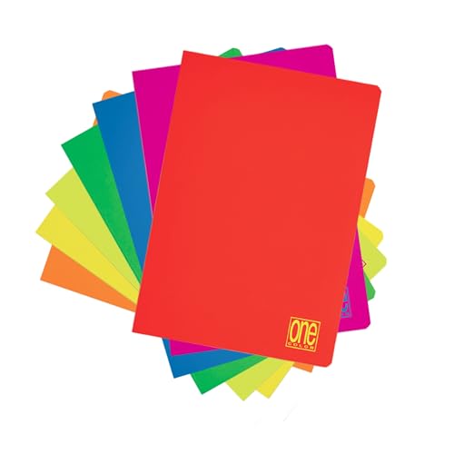 Blasetti One Color FLUO - A4-Heft, Maxi-Hefte mit Jolly Page, Packung mit 10 Stück, Papier 80g, einfarbiger Einband - Lineatur 1R, Linien für Mittel- oder Oberstufe von Blasetti
