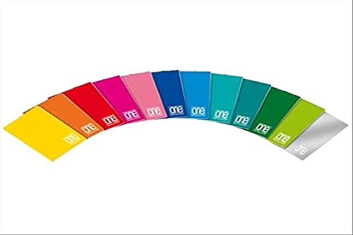 Blasetti One Color - A5-Heft, Packung mit 10 Stück, Papier 80g, einfarbiger Kartoneinband, gemischte Farben - Lineatur 7, 4mm Karos für Mittel- oder Oberstufe von Blasetti