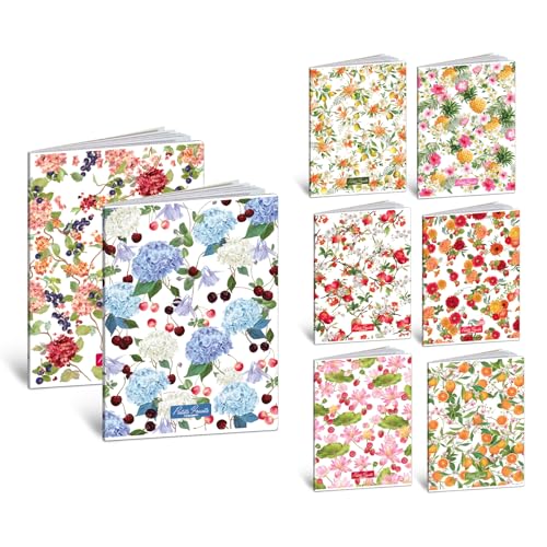 Blasetti One Color - PETIT FRUITS A4-Heft, Maxi-Hefte mit Jolly Page, Packung mit 10 Stück, Papier 80g, einfarbiger Einband - Lineatur 4M, 4mm Karos von Blasetti
