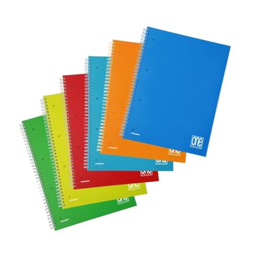 Blasetti One Color - Spiralheft mit Ablagelöchern, Packung mit 6 Stück, Papier 80g, abwaschbarer Plastikeinband - Lineatur BCO (leere Seiten) von Blasetti