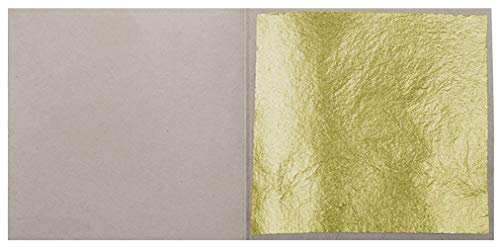 10 Blatt Echtes Essbares Blattgold Essbar Torten 3,8 x 3,8 cm 23,75 Karat Echt Gold Leaf Speisen Essen Lebensmittel Kosmetik zum Basteln & Vergolden von Blattgold-Blattsilber