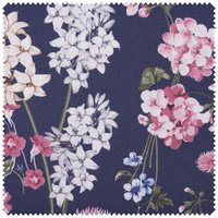 Baumwoll-Stoff "Most Beautiful" Blütenmix - Dunkelblau von Blau