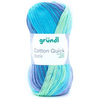 Gründl Cotton Quick Batik - Hellblau/Violett/Apfelgrün von Blau