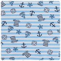Jersey-Stoff "Happy Sailor" von Blau
