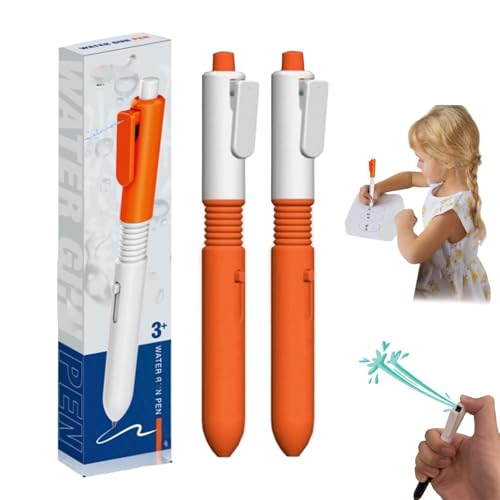 BlauHaus 4 Stück Spritzstifte, Witziger Wassersprühstift,Streich-Sprühpen,2-in-1 water spray kugelschreiber,Stressabbau-Spielzeug stift,kreativer Wassersprühstift für Kinder (A, 2) von BlauHaus