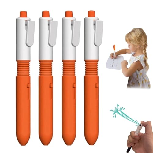 BlauHaus 4 Stück Spritzstifte, Witziger Wassersprühstift,Streich-Sprühpen,2-in-1 water spray kugelschreiber,Stressabbau-Spielzeug stift,kreativer Wassersprühstift für Kinder (B, 4) von BlauHaus