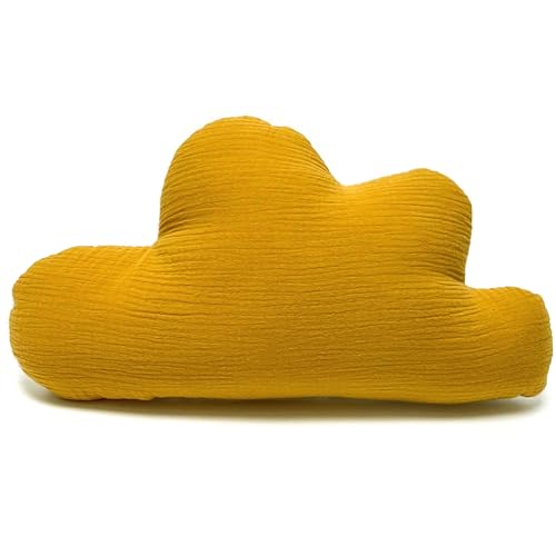 Blausberg Baby - Wolken-Kissen personalisiert, Baby Geschenk mit Name und Geburtsdatum zur Geburt, Taufe - Musselin Senf Gelb - alle Materialien Oeko-TEX Standar 100 Zertifiziert Blausberg Baby - Wolken-Kissen personalisiert, Baby Geschenk mit Name und Geburtsdatum zur Geburt, Taufe - Musselin Senf Gelb - alle Materialien Oeko-TEX Standar 100 Zertifiziert von Blausberg