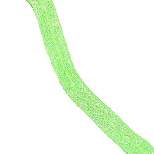 1.5cm x 5 Yards Glitzer Elastisches Bänder,Gummibänder Stretch-Band Glitzernd Schleifenband Dekoband,Stoffband zum Nähen für Haarbänder Kleidung Kleider Geschenk Verpacken,Hellgrün A von Blausky