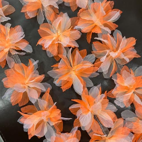10 Stück 11cm Organza Blumenkopf,3D Blumen Borten Bänder Spitzenband Spitzenborte Organzaband Blumen Spitzenbesatz zum Nähen für Haarband Hochzeitskleid Kostümdekoration,Orange 10 Stück 11cm Organza Blumenkopf,3D Blumen Borten Bänder Spitzenband Spitzenborte Organzaband Blumen Spitzenbesatz zum Nähen für Haarband Hochzeitskleid Kostümdekoration,Orange von Blausky