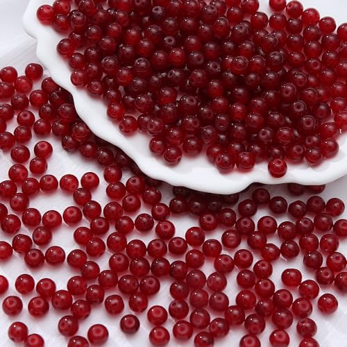 100 Stück Rund Glasperlen,Pony Perlen Seed Beads Bunte Glas Perlen zum Auffädeln Mini Edelsteinperlen Bastelperlen Schmuckperlen für DIY Halsketten,Armbänder,Ohrringe,Dunkelrot A,8mm 100 Stück Rund Glasperlen,Pony Perlen Seed Beads Bunte Glas Perlen zum Auffädeln Mini Edelsteinperlen Bastelperlen Schmuckperlen für DIY Halsketten,Armbänder,Ohrringe,Dunkelrot A,8mm von Blausky