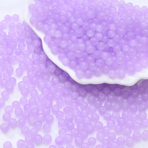 100 Stück Rund Glasperlen,Pony Perlen Seed Beads Bunte Glas Perlen zum Auffädeln Mini Edelsteinperlen Bastelperlen Schmuckperlen für DIY Halsketten,Armbänder,Ohrringe,Violett,6mm 100 Stück Rund Glasperlen,Pony Perlen Seed Beads Bunte Glas Perlen zum Auffädeln Mini Edelsteinperlen Bastelperlen Schmuckperlen für DIY Halsketten,Armbänder,Ohrringe,Violett,6mm von Blausky