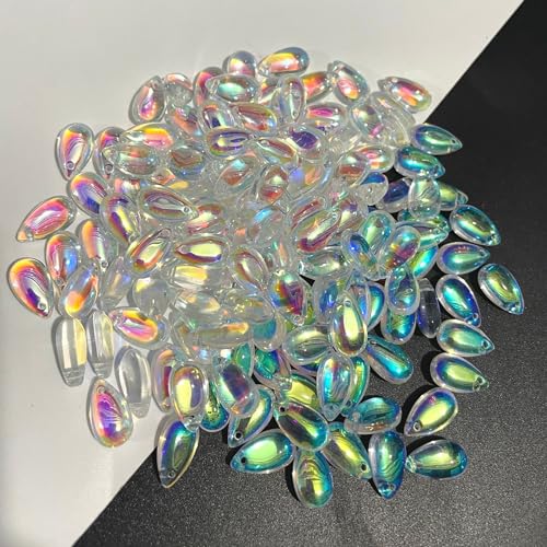 100 Stück Wassertropfenperlen,Perlen zum Auffädeln,Teardrop Glass Beads Lose Perlen mit Loch Mini Perlen Glasperlen,für Haarnadel Kopfschmuck DIY Anhänger,Ohrringe,8 x 14 mm,Ab-Farbe 100 Stück Wassertropfenperlen,Perlen zum Auffädeln,Teardrop Glass Beads Lose Perlen mit Loch Mini Perlen Glasperlen,für Haarnadel Kopfschmuck DIY Anhänger,Ohrringe,8 x 14 mm,Ab-Farbe von Blausky