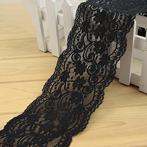 10cm x 3m Elastizität Spitzenborte,Spitzenband Stretch Spitze Blume Borte,Breiter Dekorativ Spitzenstoff,Hochzeit Lace Trim Deko Band zum Nähen,für DIY Handwerk Dessous Tischdekoration,Schwarz 10cm x 3m Elastizität Spitzenborte,Spitzenband Stretch Spitze Blume Borte,Breiter Dekorativ Spitzenstoff,Hochzeit Lace Trim Deko Band zum Nähen,für DIY Handwerk Dessous Tischdekoration,Schwarz von Blausky