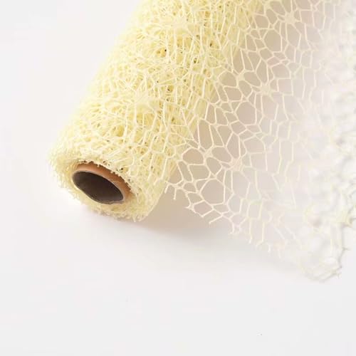 1x(5yards x 50cm) Tüllband,Blumenstrauß Geschenkpapier Tüll Rolle Dekostoff Tischband Dekoband Tüllnetz zum Einwickeln von Blumen für Hochzeit Party Valentinstag Geburtstag,Beige von Blausky