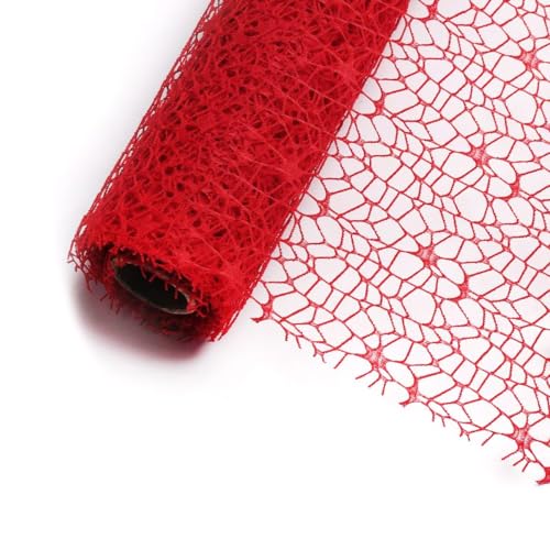 1x(5yards x 50cm) Tüllband,Blumenstrauß Geschenkpapier Tüll Rolle Dekostoff Tischband Dekoband Tüllnetz zum Einwickeln von Blumen für Hochzeit Party Valentinstag Geburtstag,Blaurot von Blausky
