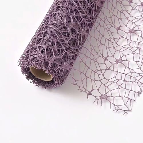 1x(5yards x 50cm) Tüllband,Blumenstrauß Geschenkpapier Tüll Rolle Dekostoff Tischband Dekoband Tüllnetz zum Einwickeln von Blumen für Hochzeit Party Valentinstag Geburtstag,Dunkelviolett von Blausky