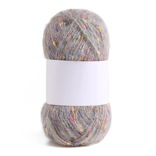 1x50g Flauschige Häkelgarn,Plüschgarn Samt Garn Acryl Garn mit Bunte Kleiner Bälle Mehrfarbiges Acrylgarn Weich Plüschwolle für Anfänger zum Stricken Decken Schals Mützen,Grau 1x50g Flauschige Häkelgarn,Plüschgarn Samt Garn Acryl Garn mit Bunte Kleiner Bälle Mehrfarbiges Acrylgarn Weich Plüschwolle für Anfänger zum Stricken Decken Schals Mützen,Grau von Blausky