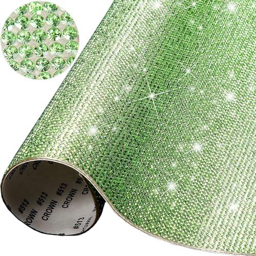 2 Reihen (Breite 0.45cm) x 15yards Selbstklebende Strassband,Bling Bling Kristall Strass Aufkleber Strassstreifen Glitzerband Diamantband Glitzersteine Band für DIY Kunsthandwerk,Hellgrün von Blausky