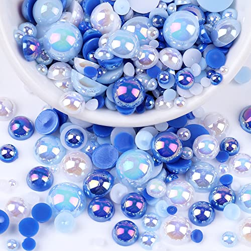 200 Stück Flache Rückseite Halbrunde Perlen,Flache Rücken Perlen,Kunstperle Lose Perlen Bunte Halbperlen,Imitationsperlen Dekoperlen für DIY Maniküre,Schmuckherstellung,5 mm,Blau-Weiß 200 Stück Flache Rückseite Halbrunde Perlen,Flache Rücken Perlen,Kunstperle Lose Perlen Bunte Halbperlen,Imitationsperlen Dekoperlen für DIY Maniküre,Schmuckherstellung,5 mm,Blau-Weiß von Blausky