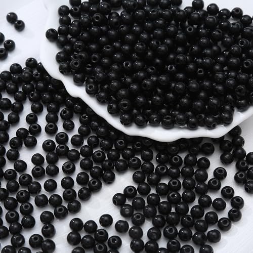 200 Stück Rund Glasperlen,Pony Perlen Seed Beads Bunte Glas Perlen zum Auffädeln Mini Edelsteinperlen Bastelperlen Schmuckperlen für DIY Halsketten,Armbänder,Ohrringe,Schwarz,8mm 200 Stück Rund Glasperlen,Pony Perlen Seed Beads Bunte Glas Perlen zum Auffädeln Mini Edelsteinperlen Bastelperlen Schmuckperlen für DIY Halsketten,Armbänder,Ohrringe,Schwarz,8mm von Blausky