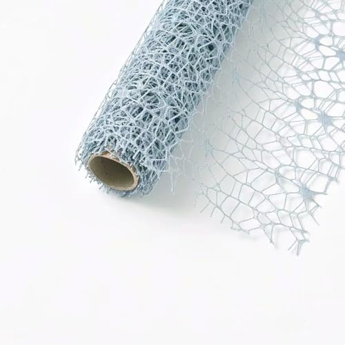 2X(5yards x 50cm) Tüllband,Blumenstrauß Geschenkpapier Tüll Rolle Dekostoff Tischband Dekoband Tüllnetz zum Einwickeln von Blumen für Hochzeit Party Valentinstag Geburtstag,Graublau von Blausky