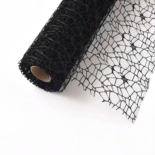 2X(5yards x 50cm) Tüllband,Blumenstrauß Geschenkpapier Tüll Rolle Dekostoff Tischband Dekoband Tüllnetz zum Einwickeln von Blumen für Hochzeit Party Valentinstag Geburtstag,Schwarz von Blausky