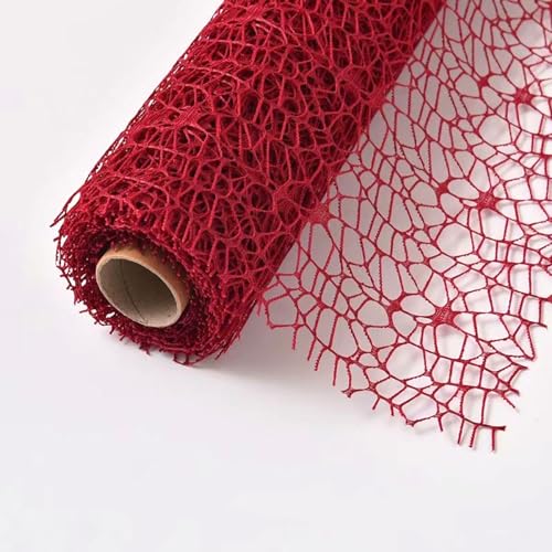 2X(5yards x 50cm) Tüllband,Blumenstrauß Geschenkpapier Tüll Rolle Dekostoff Tischband Dekoband Tüllnetz zum Einwickeln von Blumen für Hochzeit Party Valentinstag Geburtstag,Weinrot von Blausky