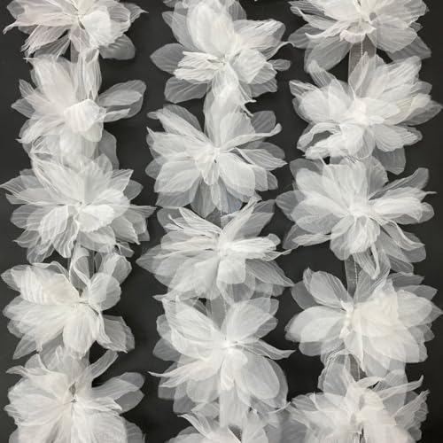 30 Stück 11cm Organza Blumenkopf,3D Blumen Borten Bänder Spitzenband Spitzenborte Organzaband Blumen Spitzenbesatz zum Nähen für Haarband Hochzeitskleid Kostümdekoration,Weiß 30 Stück 11cm Organza Blumenkopf,3D Blumen Borten Bänder Spitzenband Spitzenborte Organzaband Blumen Spitzenbesatz zum Nähen für Haarband Hochzeitskleid Kostümdekoration,Weiß von Blausky