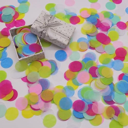 30g Bunt Tissue Konfetti,2.5cm Konfetti aus Papier Papier Confetti Groß Runde Papierreste Streudeko für Luftballons Geschenkbox Hochzeit Valentinstag Geburtstag Deko,Gelbgrün von Blausky