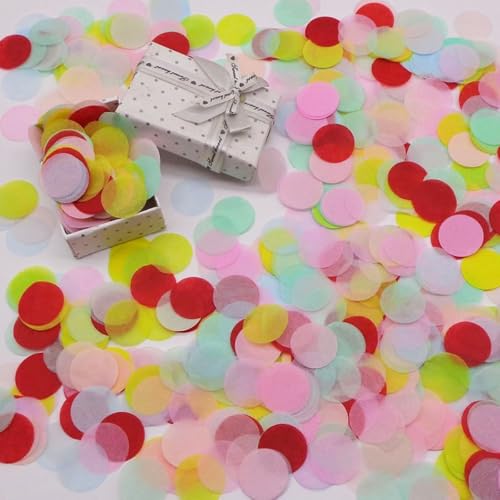 30g Bunt Tissue Konfetti,2.5cm Konfetti aus Papier Papier Confetti Groß Runde Papierreste Streudeko für Luftballons Geschenkbox Hochzeit Valentinstag Geburtstag Deko,Regenbogen 30g Bunt Tissue Konfetti,2.5cm Konfetti aus Papier Papier Confetti Groß Runde Papierreste Streudeko für Luftballons Geschenkbox Hochzeit Valentinstag Geburtstag Deko,Regenbogen von Blausky