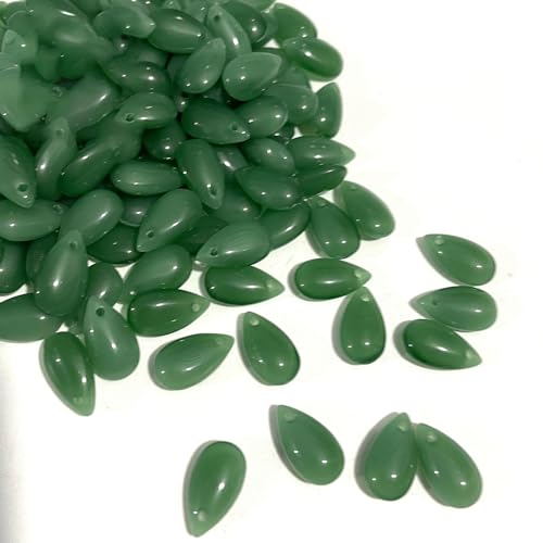 50 Stück Wassertropfenperlen,Perlen zum Auffädeln,Teardrop Glass Beads Lose Perlen mit Loch Mini Perlen Glasperlen,für Haarnadel Kopfschmuck DIY Anhänger,Ohrringe,8 x 14 mm,Dunkelgrün 50 Stück Wassertropfenperlen,Perlen zum Auffädeln,Teardrop Glass Beads Lose Perlen mit Loch Mini Perlen Glasperlen,für Haarnadel Kopfschmuck DIY Anhänger,Ohrringe,8 x 14 mm,Dunkelgrün von Blausky