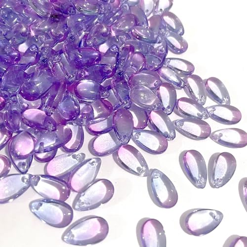 50 Stück Wassertropfenperlen,Perlen zum Auffädeln,Teardrop Glass Beads Lose Perlen mit Loch Mini Perlen Glasperlen,für Haarnadel Kopfschmuck DIY Anhänger,Ohrringe,8 x 14 mm,Violett A 50 Stück Wassertropfenperlen,Perlen zum Auffädeln,Teardrop Glass Beads Lose Perlen mit Loch Mini Perlen Glasperlen,für Haarnadel Kopfschmuck DIY Anhänger,Ohrringe,8 x 14 mm,Violett A von Blausky