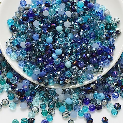 500 Stück Facettierte Glasperlen,Kristall Glasperlen,Perlen Zum Auffädeln,Perlen für Armbänder,Glitzerperlen,Glasperlen mit Loch für Basteln Schmuckherstellung,DIY Halsketten Ohrringe,Blau,2 x 3 mm 500 Stück Facettierte Glasperlen,Kristall Glasperlen,Perlen Zum Auffädeln,Perlen für Armbänder,Glitzerperlen,Glasperlen mit Loch für Basteln Schmuckherstellung,DIY Halsketten Ohrringe,Blau,2 x 3 mm von Blausky