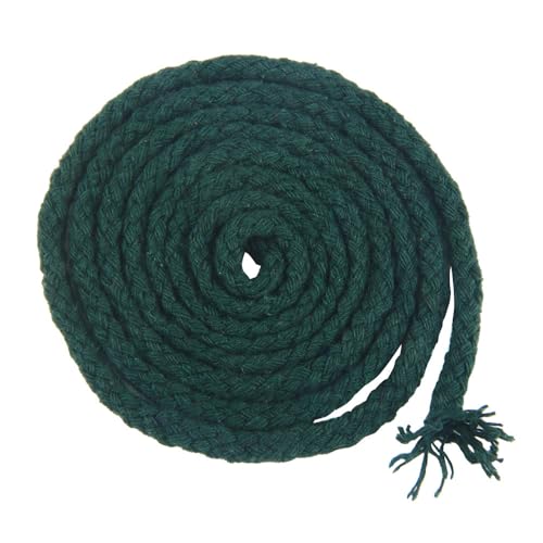 5mm x 10m Makramee Garn,Natürlicher Baumwollgarn Dicker Baumwollfaden 8-lagiges Baumwollkordel Makramee-Seil Bastelschnur für DIY Boho Deko Stricken Pflanzenaufhänger Wandbehänge,Dunkelgrün von Blausky