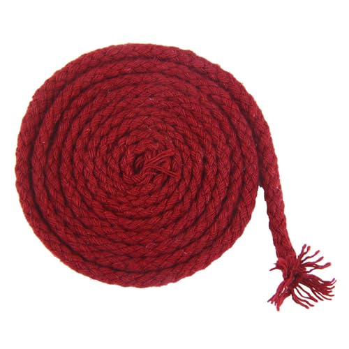 5mm x 10m Makramee Garn,Natürlicher Baumwollgarn Dicker Baumwollfaden 8-lagiges Baumwollkordel Makramee-Seil Bastelschnur für DIY Boho Deko Stricken Pflanzenaufhänger Wandbehänge,Weinrot von Blausky