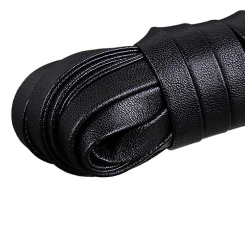 5mm x 5m Lederschnur aus PU,Lederriemen Meterware Flaches Lederband Reißfeste Lederschnüre,Kunstlederband Bänder Zum DIY Basteln Dekorieren Handykette Haarnadel Taschenkette,Schwarz von Blausky