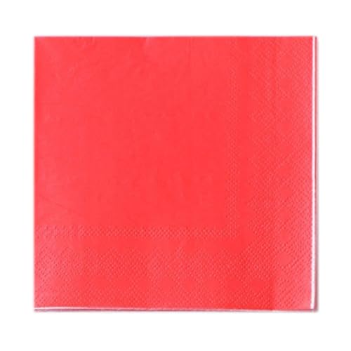 80 Stück Einfarbiger Servietten,Einweg-Partyservietten Quadrat Papierservietten Servietten 2-lagig aus Frischzellstoff für Cocktail Abendessen Hochzeit Geburtstags 25x25cm,Rot von Blausky