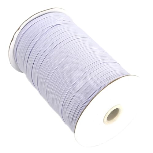 Blausky 1 Rolle 0.6mm x 200 Yards Gummiband,Elastische Band Gummibänder zum Basteln Gummilitze Nähzubehör Hosengummi Stoffband für DIY Nähen Handwerk Kleidung Hosen Stirnbänder Gürtel,Weiß von Blausky